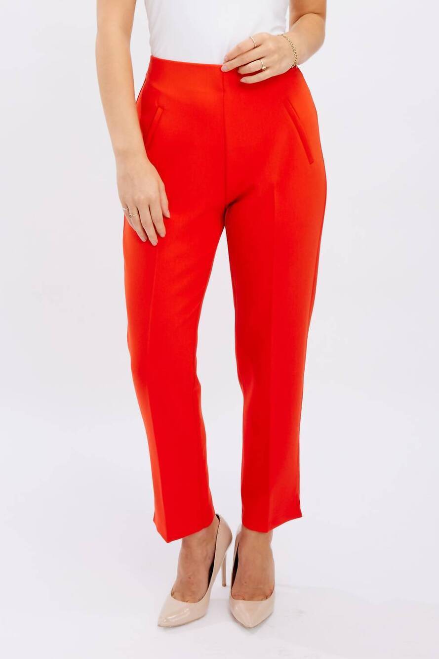 NEW FRANK LYMAN slim high-waisted trousers in orange